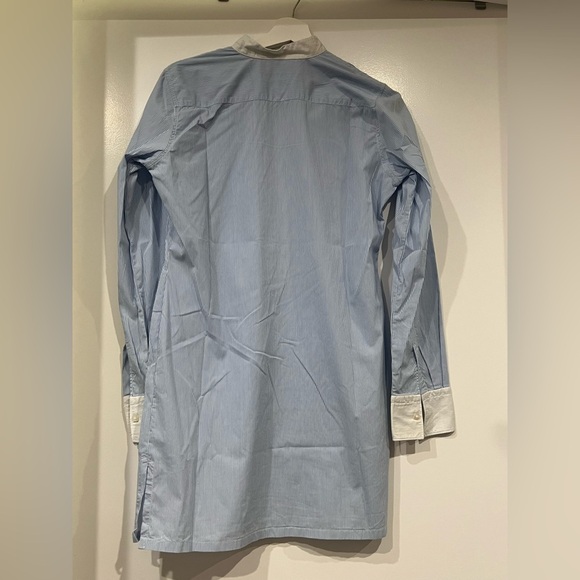 LORIBLU MADE IN ITALY SHIRT DRESS WITH WHITE AND BLUE STRIPES| size L - Picture 2 of 6